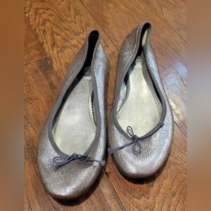 J. Crew Silver Ballet Flats, 10
